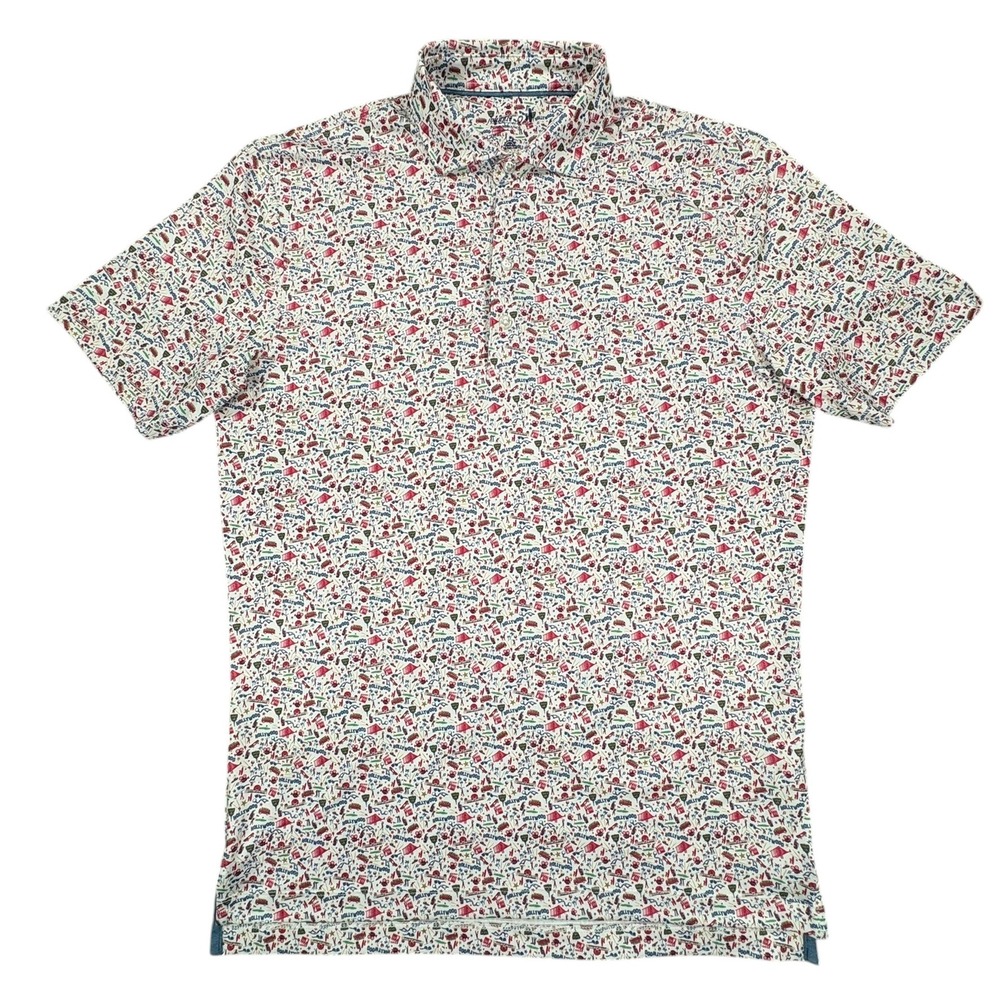 Johnnie-O Jersey Polo Shirt Mens S Multicolor Show Biz Performance Short Sleeve